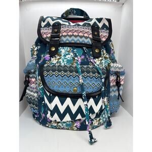NWOT Stone Mountain Backpack Floral Patchwork Snap Close Adj Straps
